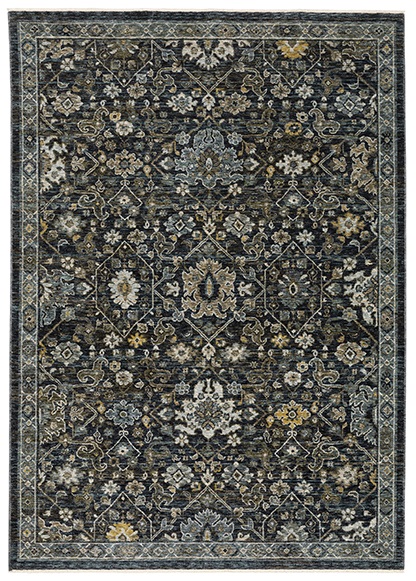 Traditional & Oriental Rugs Aberdeen 533K Medium Blue - Navy Machine Made Rug