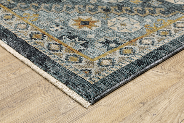 Traditional & Oriental Rugs Aberdeen 7150B Lt. Blue - Blue & Medium Blue - Navy Machine Made Rug