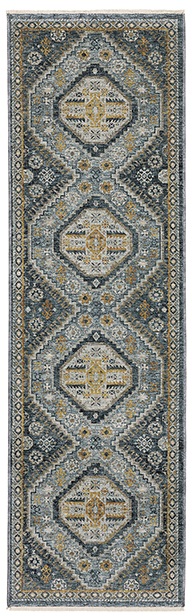 Traditional & Oriental Rugs Aberdeen 7150B Lt. Blue - Blue & Medium Blue - Navy Machine Made Rug