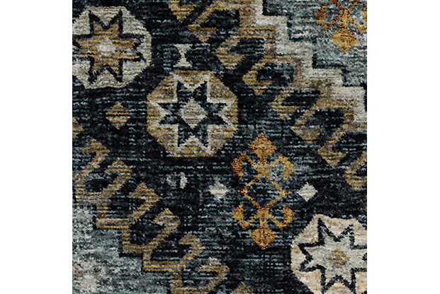 Traditional & Oriental Rugs Aberdeen 7150B Lt. Blue - Blue & Medium Blue - Navy Machine Made Rug