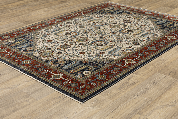 Traditional & Oriental Rugs Aberdeen 752W Lt. Grey - Grey & Red - Burgundy Machine Made Rug