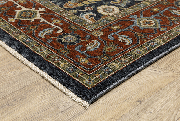 Traditional & Oriental Rugs Aberdeen 752W Lt. Grey - Grey & Red - Burgundy Machine Made Rug