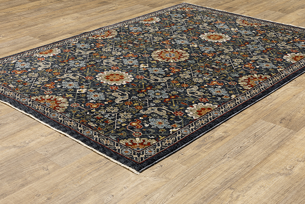 Traditional & Oriental Rugs Aberdeen 6B Medium Blue - Navy & Multi Machine Made Rug