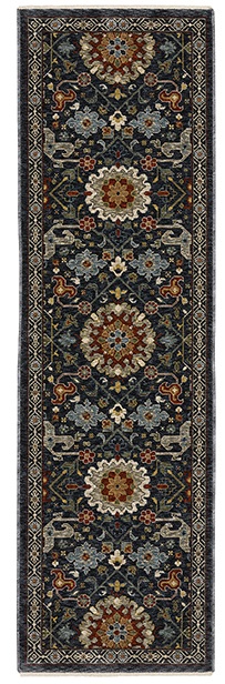 Traditional & Oriental Rugs Aberdeen 6B Medium Blue - Navy & Multi Machine Made Rug