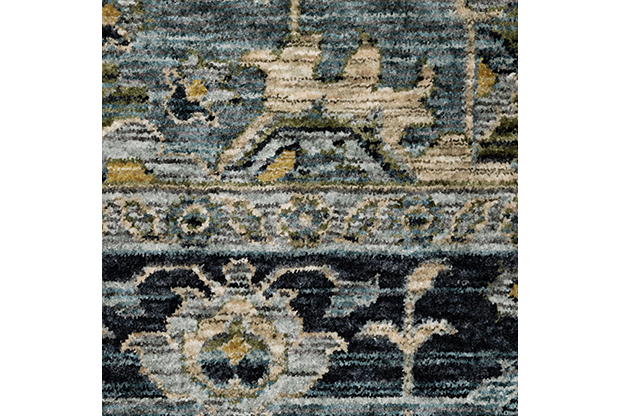 Traditional & Oriental Rugs Aberdeen 51G Green & Medium Blue - Navy Machine Made Rug