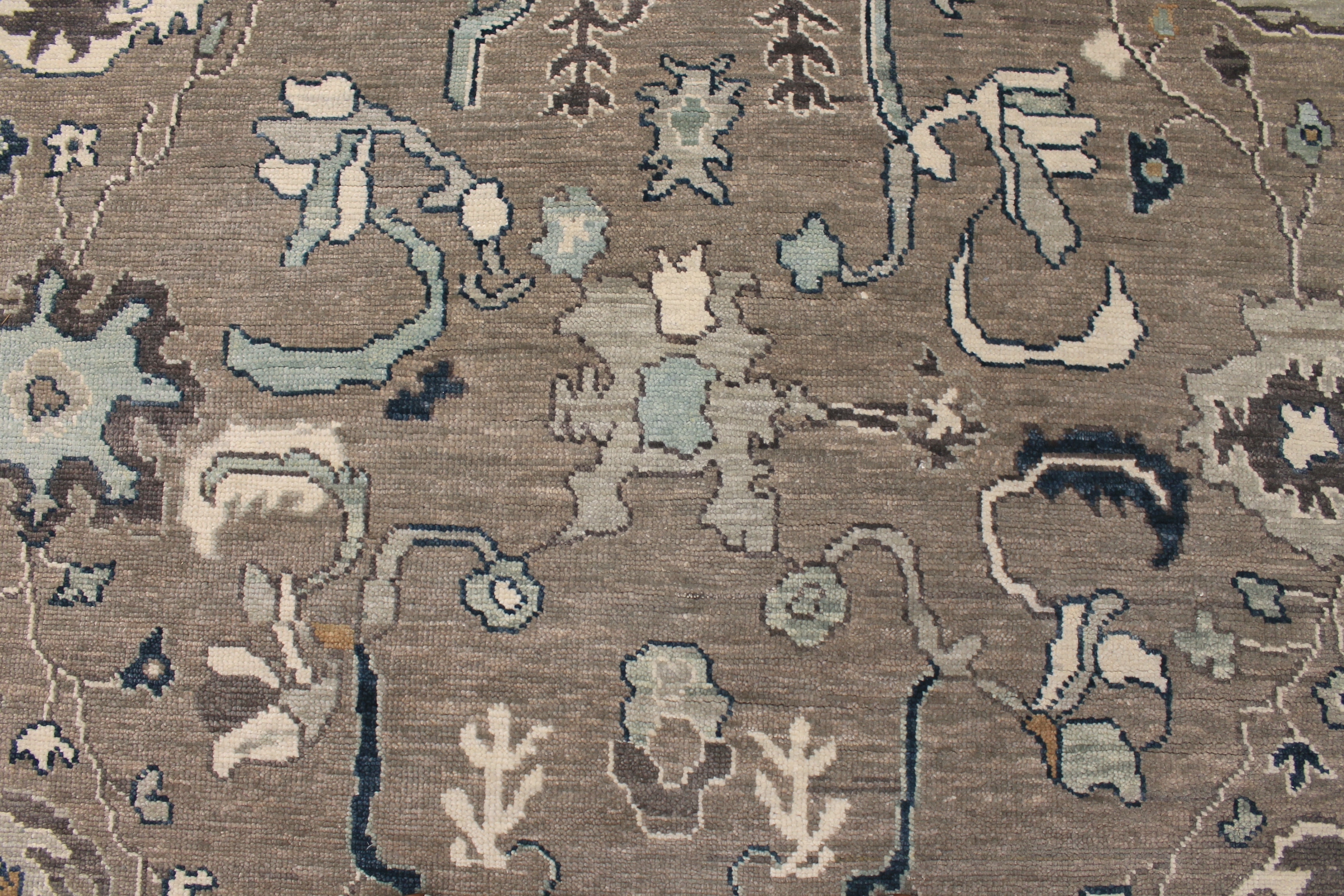 Oushak Rugs Oushak 27352 Lt. Grey - Grey & Ivory - Beige Hand Knotted Rug