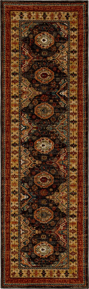 Traditional & Oriental Rugs Spice Market Charlemont Charcoal 92428/90097 Lt. Brown - Chocolate Machine Made Rug