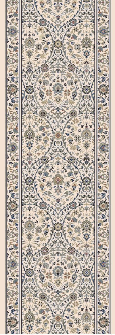 Hall & Stair Runners Brilliant 7278-100 Ivory - Beige Machine Made Rug