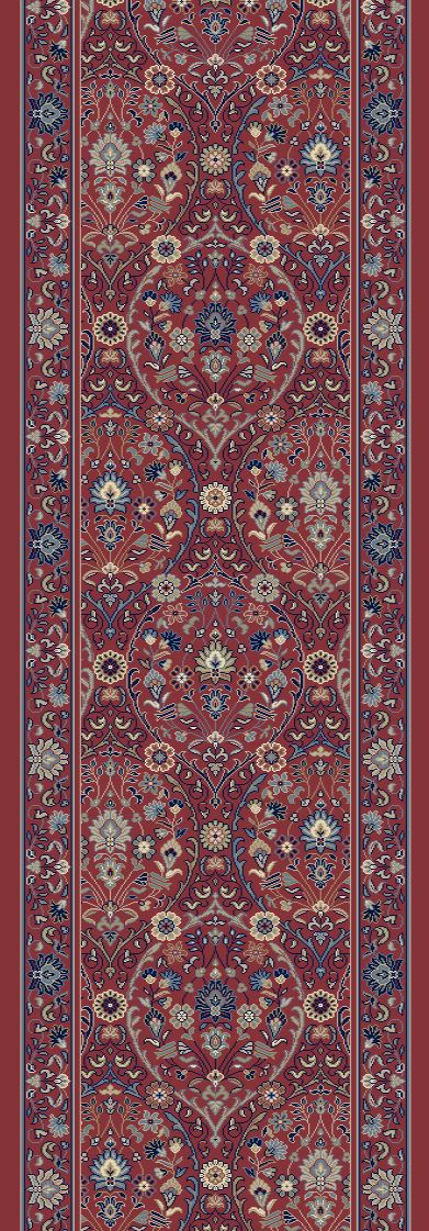 Hall & Stair Runner Rugs Brilliant 7278-300 Red - Burgundy Machine Made Rug