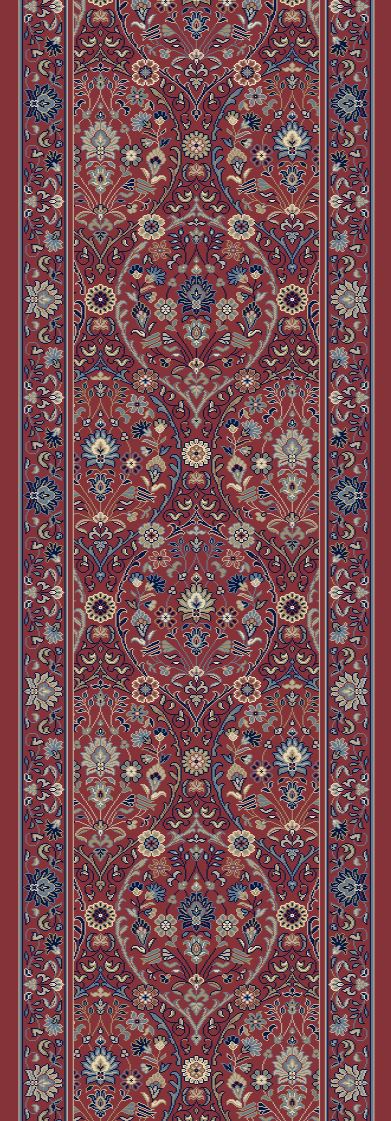 Hall & Stair Runners Brilliant 7278-300 Red - Burgundy Machine Made Rug