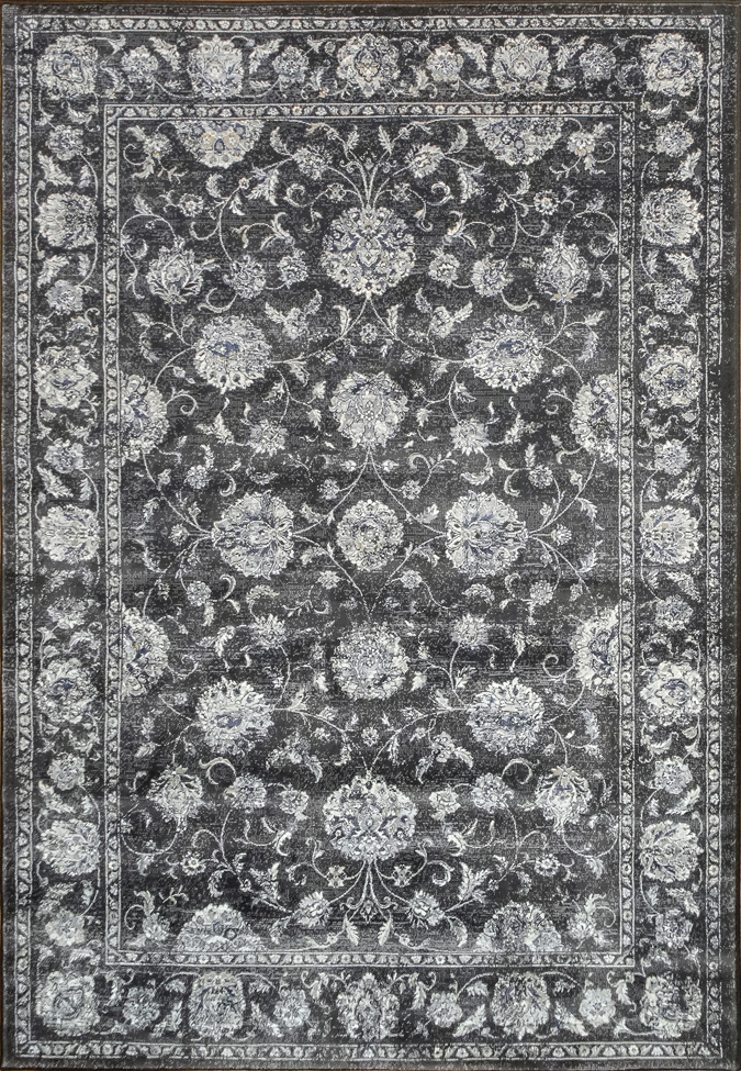 Traditional & Oriental Rugs Ancient Garden 57126-3636 Black - Charcoal & Lt. Grey - Grey Machine Made Rug