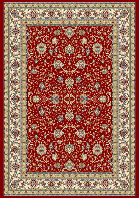Traditional & Oriental Rugs Ancient Garden 57120-1464 Red - Burgundy & Ivory - Beige Machine Made Rug