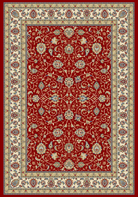 Traditional & Oriental Rugs Ancient Garden 57120-1464 Red - Burgundy & Ivory - Beige Machine Made Rug