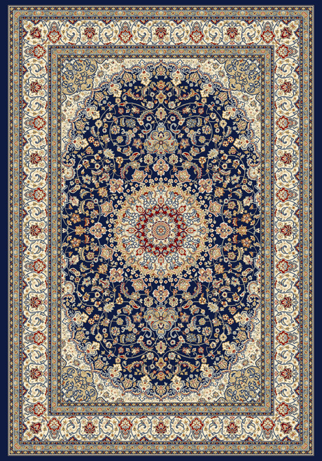 Traditional & Oriental Rugs Ancient Garden 57119-3434 Medium Blue - Navy & Ivory - Beige Machine Made Rug