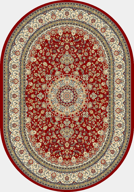 Octagon, Square & Round Rugs Ancient Garden 57119-1414 Round and Oval Red - Burgundy & Ivory - Beige Machine Made Rug