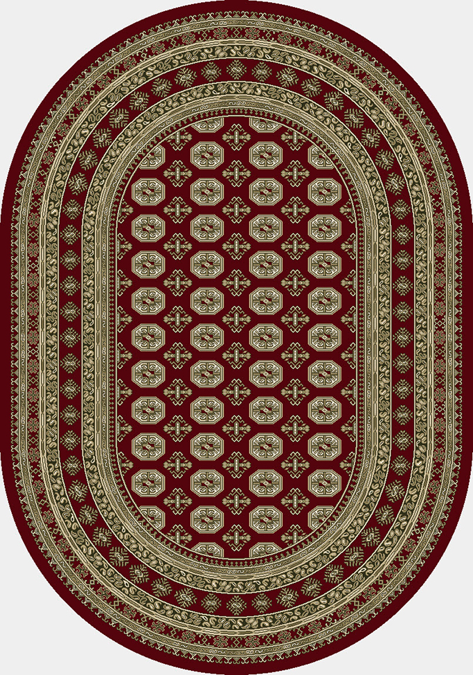 Octagon, Square & Round Rugs Ancient Garden 57102-1293 Round and Oval Red - Burgundy & Ivory - Beige Machine Made Rug