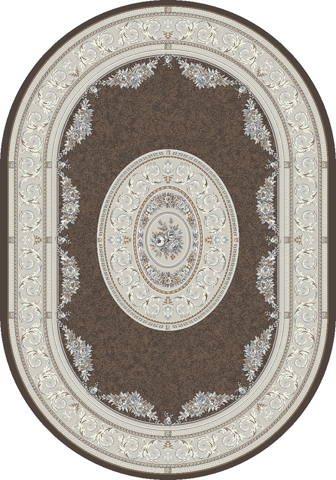 Octagon, Square & Round Rugs Ancient Garden 57226-3295 Round and oval Lt. Brown - Chocolate & Lt. Grey - Grey Machine Made Rug