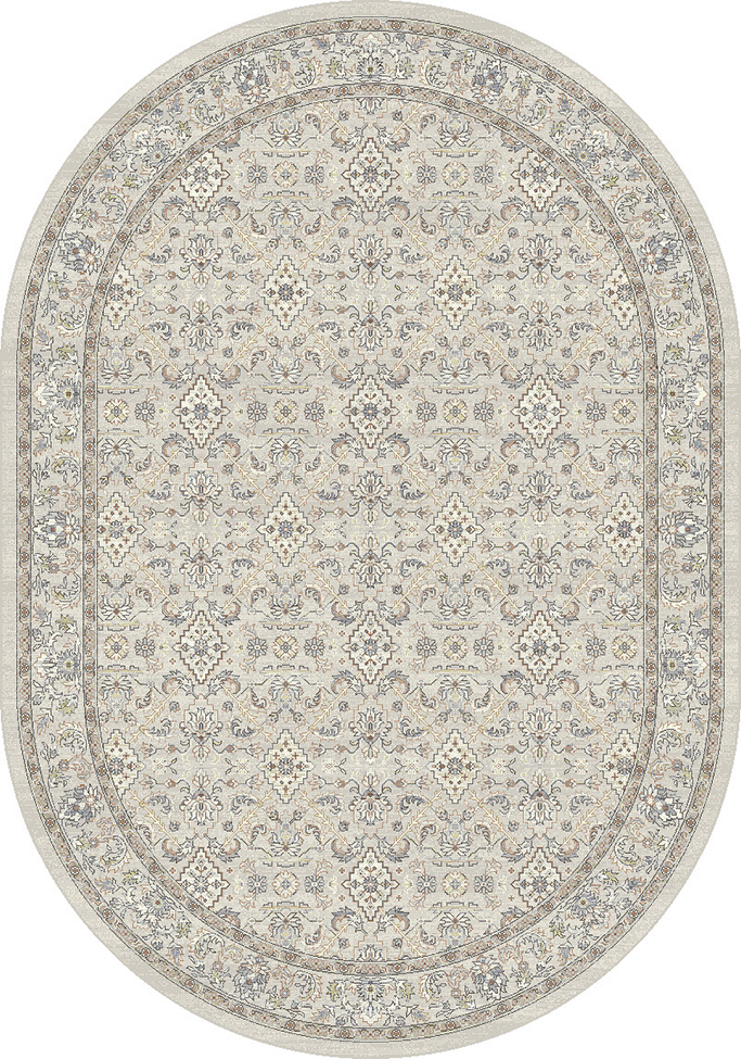 Octagon, Square & Round Rugs Ancient Garden 57276-9295 Round and Oval Lt. Grey - Grey Machine Made Rug