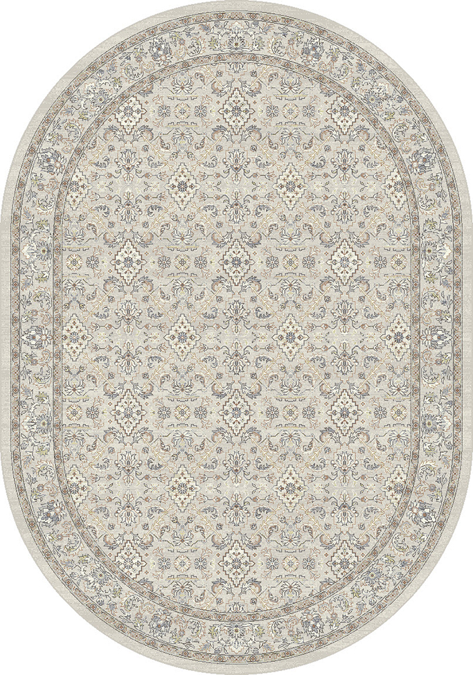 Round, Octagon & Square Rugs Ancient Garden 57276-9295 Round and Oval Lt. Grey - Grey Machine Made Rug