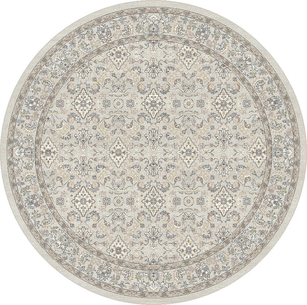 Octagon, Square & Round Rugs Ancient Garden 57276-9295 Round and Oval Lt. Grey - Grey Machine Made Rug
