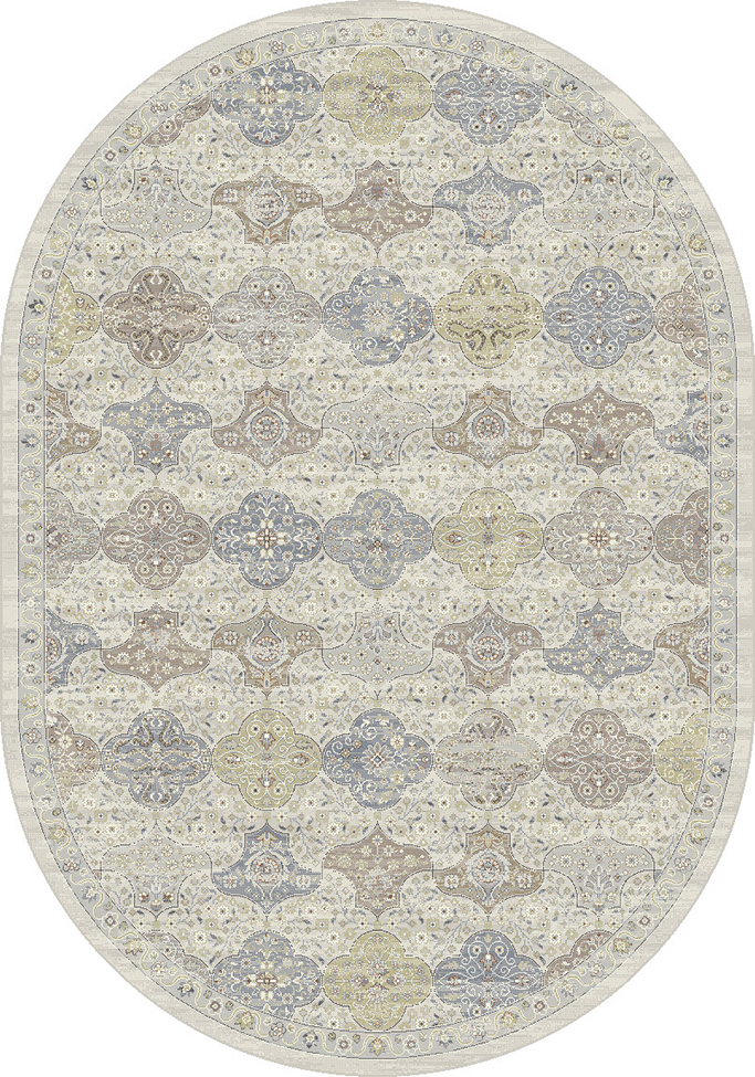 Round, Octagon & Square Rugs Ancient Garden 57279-9295 Round and Oval Lt. Grey - Grey & Multi Machine Made Rug