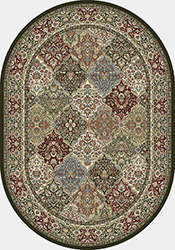 Round & Octagon Rugs Ancient Garden 57008-3233 Round and Oval Multi & Black - Charcoal Machine Made Rug