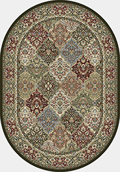 Octagon, Square & Round Rugs Ancient Garden 57008-3233 Round and Oval Multi & Black - Charcoal Machine Made Rug