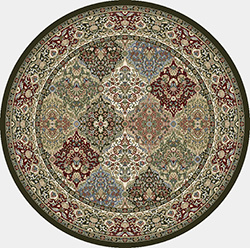 Round & Octagon Rugs Ancient Garden 57008-3233 Round and Oval Multi & Black - Charcoal Machine Made Rug