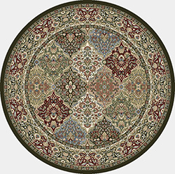 Octagon, Square & Round Rugs Ancient Garden 57008-3233 Round and Oval Multi & Black - Charcoal Machine Made Rug