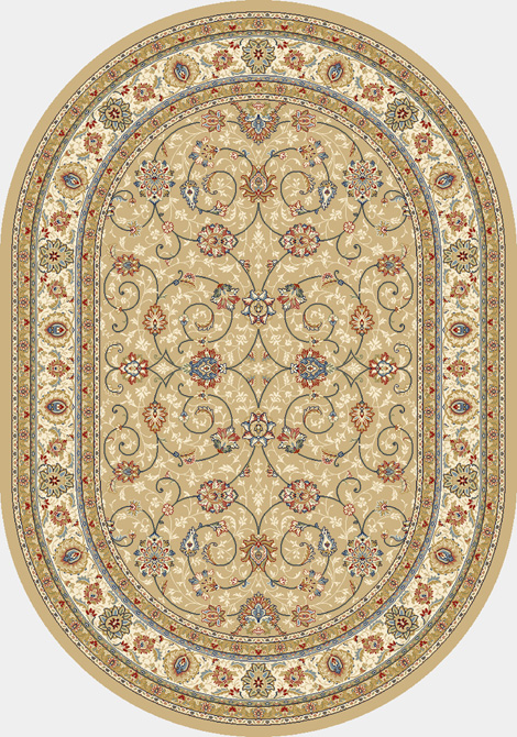 Octagon, Square & Round Rugs Ancient Garden 57120-2464 Round Lt. Gold - Gold & Ivory - Beige Machine Made Rug