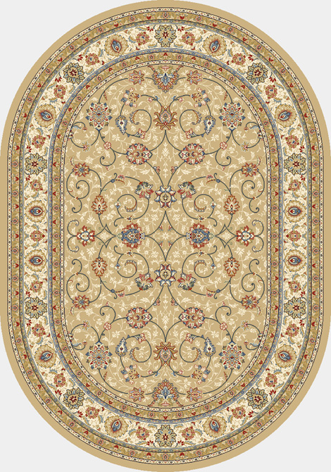 Round & Octagon Rugs Ancient Garden 57120-2464 Round Lt. Gold - Gold & Ivory - Beige Machine Made Rug