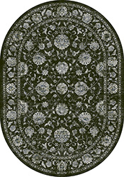 Octagon, Square & Round Rugs Ancient Garden 57126-3636 Round and Oval Black - Charcoal & Lt. Grey - Grey Machine Made Rug