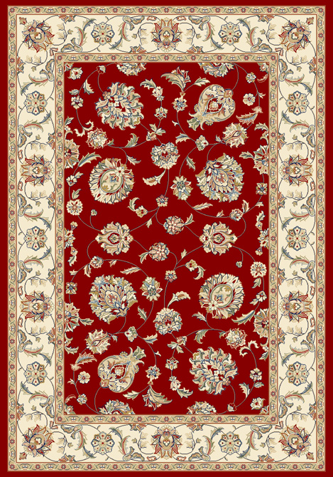 Traditional & Oriental Rugs Ancient Garden 57365-1464 Red - Burgundy & Ivory - Beige Machine Made Rug