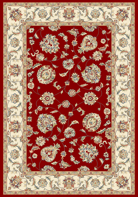 Traditional & Oriental Rugs Ancient Garden 57365-1464 Red - Burgundy & Ivory - Beige Machine Made Rug