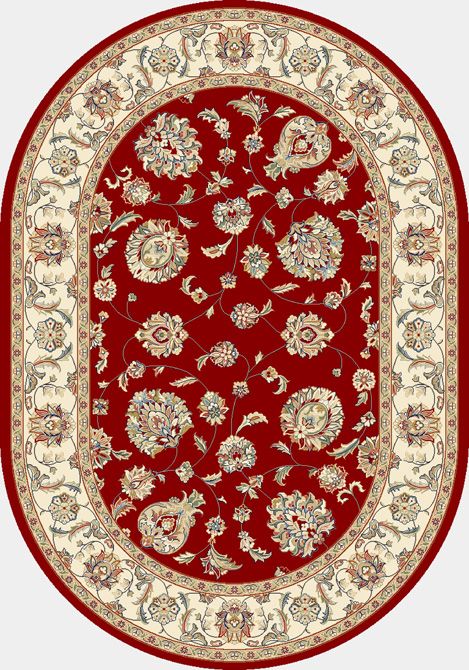 Octagon, Square & Round Rugs Ancient Garden 57365-1464 Round and Oval Red - Burgundy & Ivory - Beige Machine Made Rug
