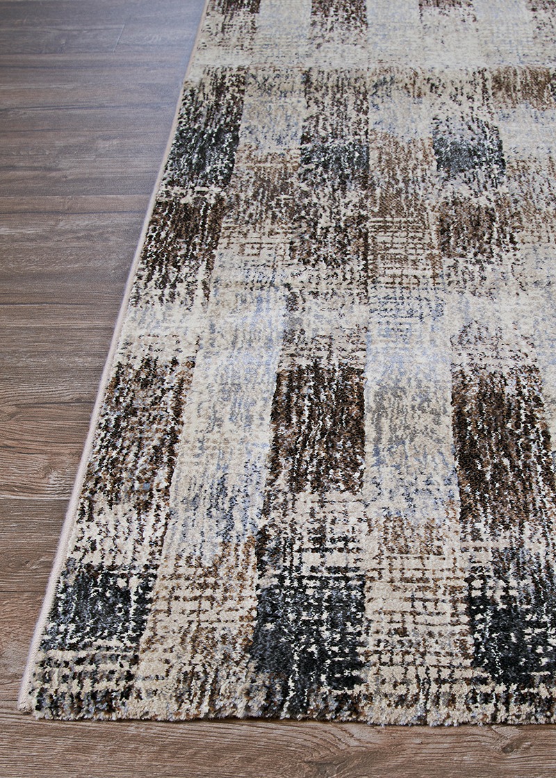 Contemporary & Transitional Rugs Easton Skyscraper  Bone-Naturals 6347/4343 Lt. Brown - Chocolate & Lt. Grey - Grey Machine Made Rug