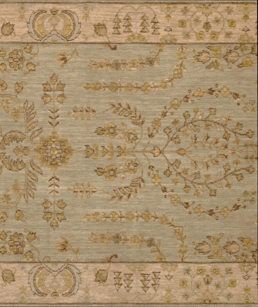 Hall & Stair Runner Rugs  GRAND PARTERRE PT02-QUARY Lt.Green & Ivory - Beige Machine Made Rug