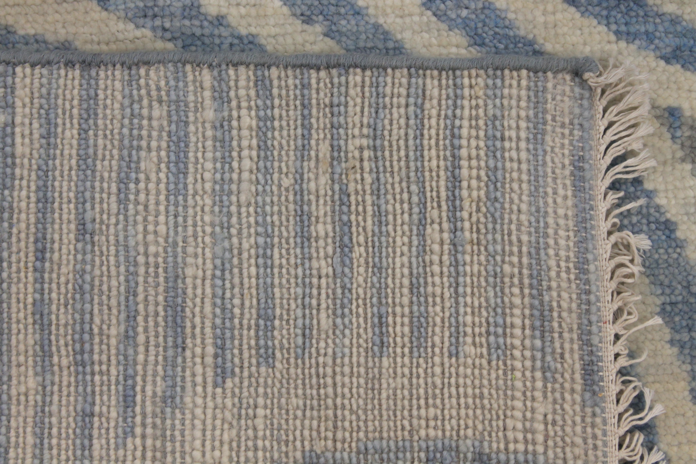 Contemporary Rugs & Transitional Rugs EDGE 027552 Medium Blue - Navy & Lt. Grey - Grey Hand Knotted Rug