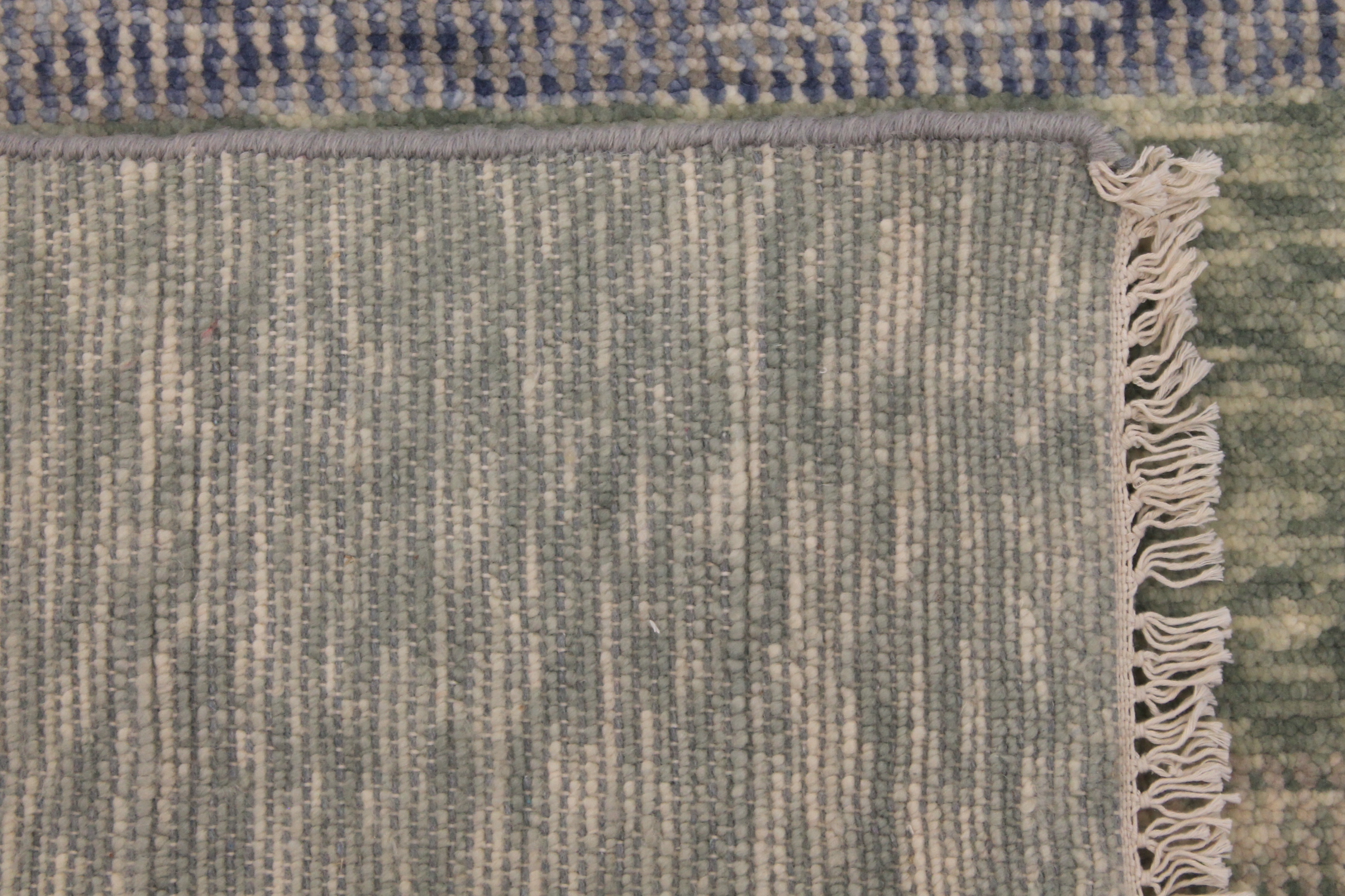 Contemporary Rugs & Transitional Rugs EDGE 027550 Lt. Grey - Grey & Lt. Blue - Blue Hand Knotted Rug