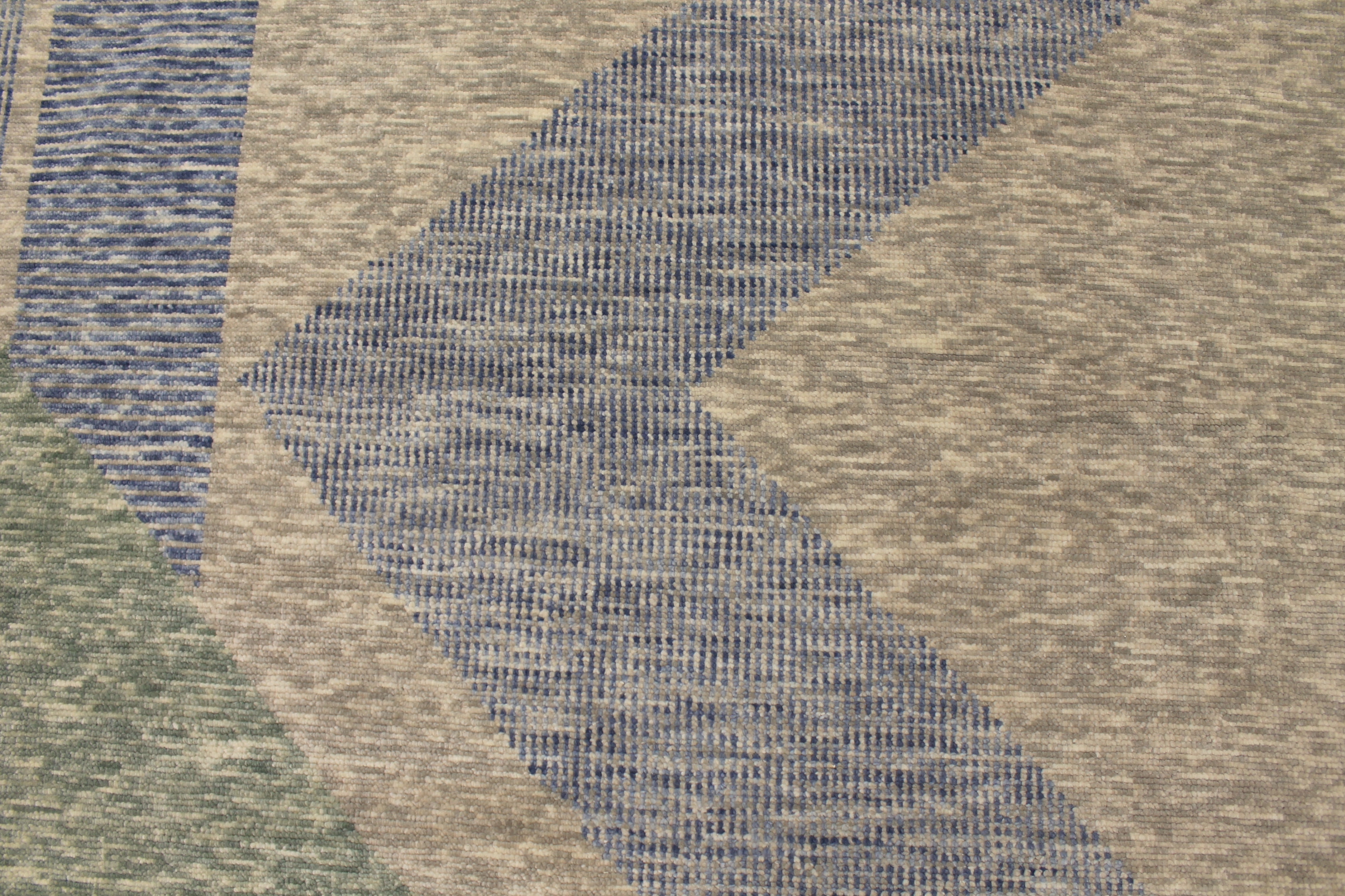 Contemporary & Transitional Rugs EDGE 027550 Lt. Grey - Grey & Lt. Blue - Blue Hand Knotted Rug