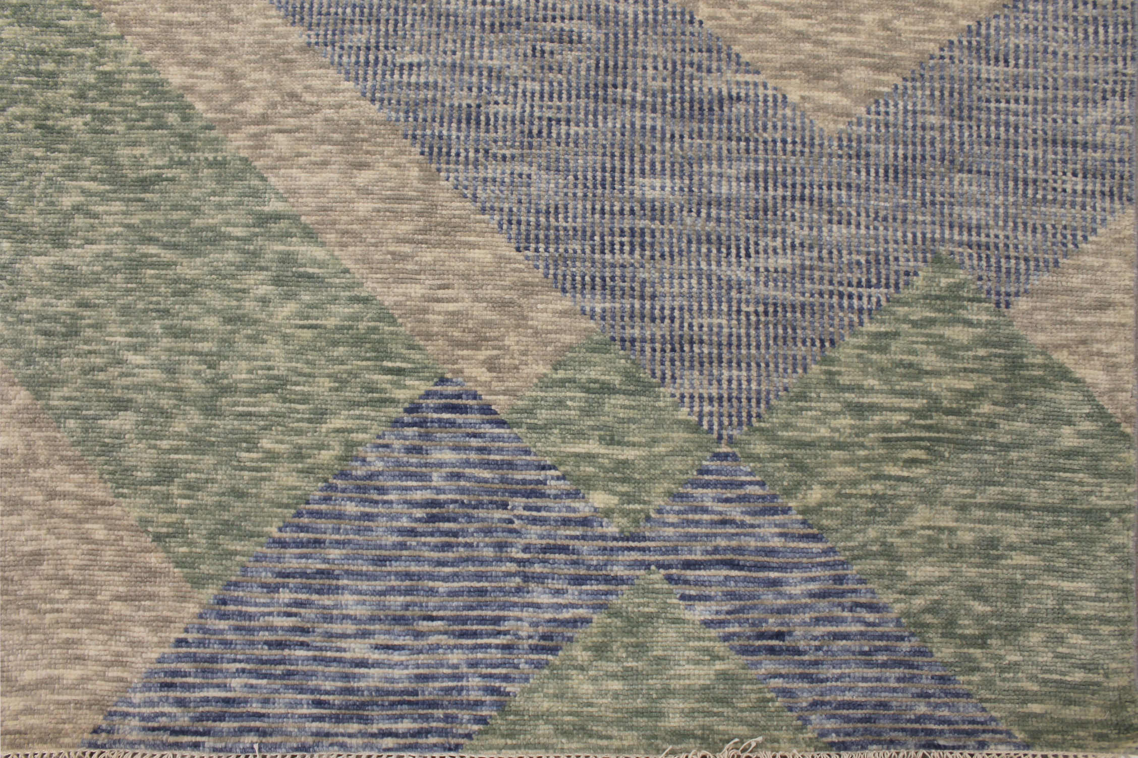 Contemporary & Transitional Rugs EDGE 027550 Lt. Grey - Grey & Lt. Blue - Blue Hand Knotted Rug