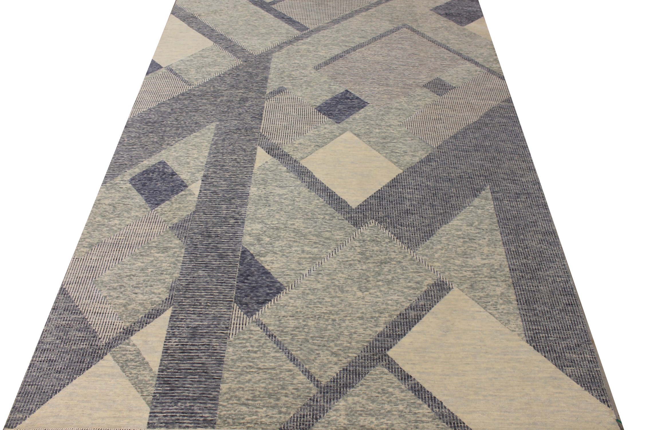 Contemporary Rugs & Transitional Rugs EDGE 027549 Lt. Grey - Grey Hand Knotted Rug