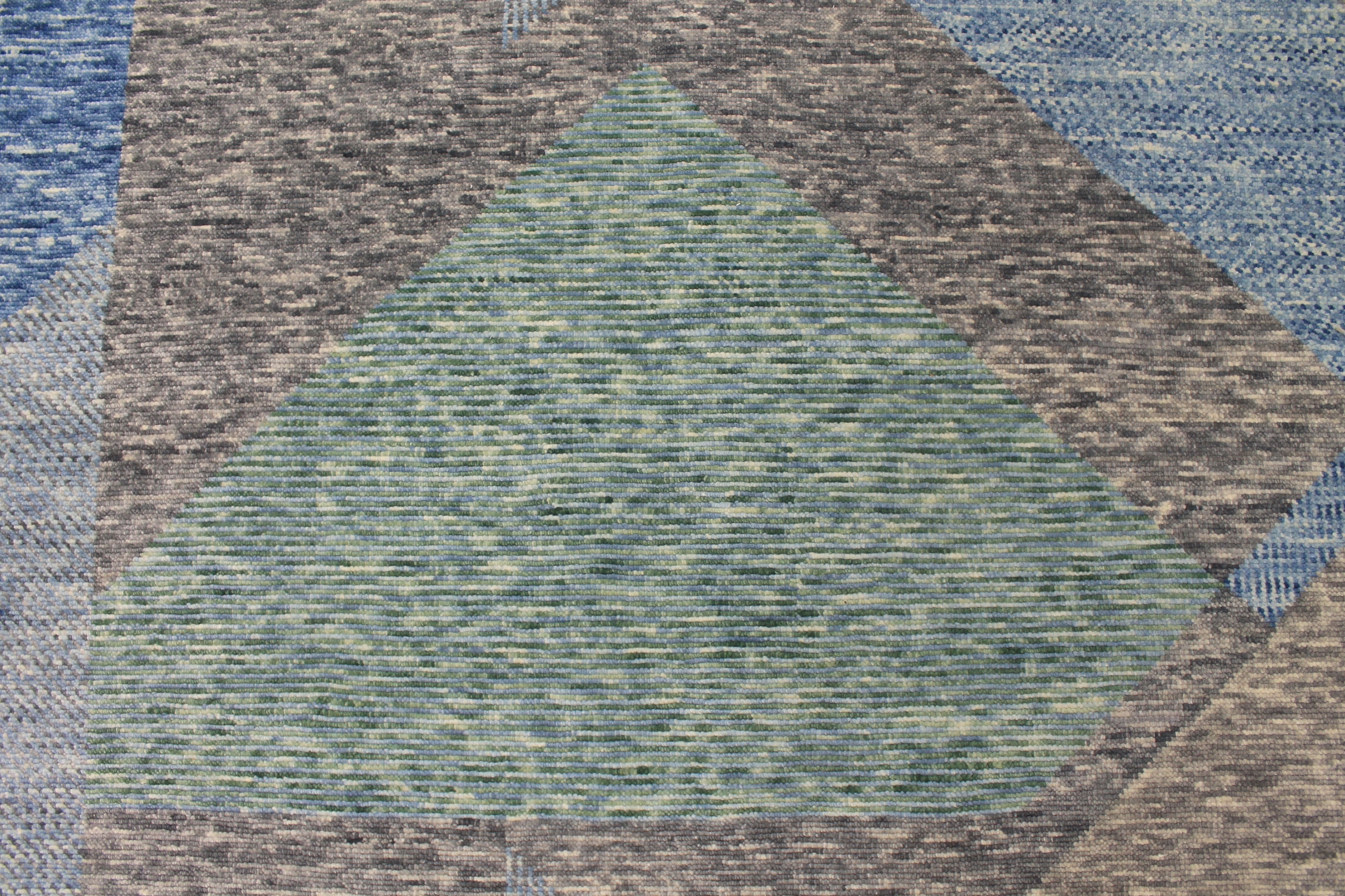 Contemporary Rugs & Transitional Rugs EDGE 027546 Lt. Blue - Blue & Lt. Grey - Grey Hand Knotted Rug