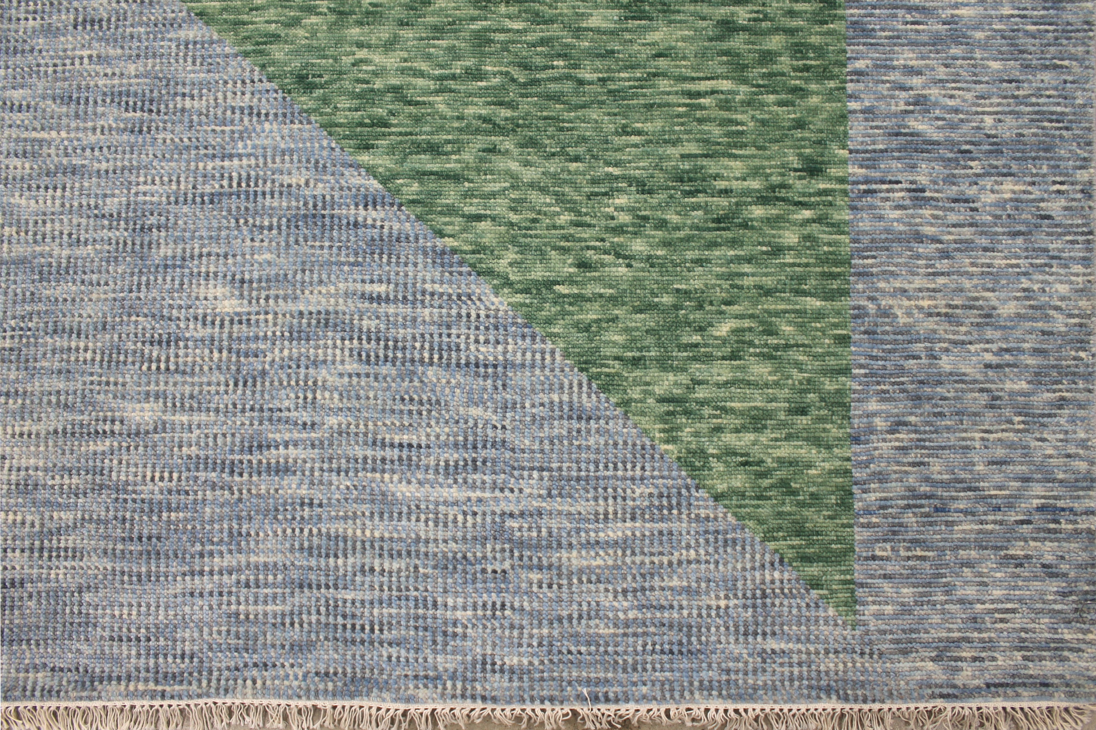 Contemporary & Modern Rugs EDGE 027546 Lt. Blue - Blue & Lt. Grey - Grey Hand Knotted Rug