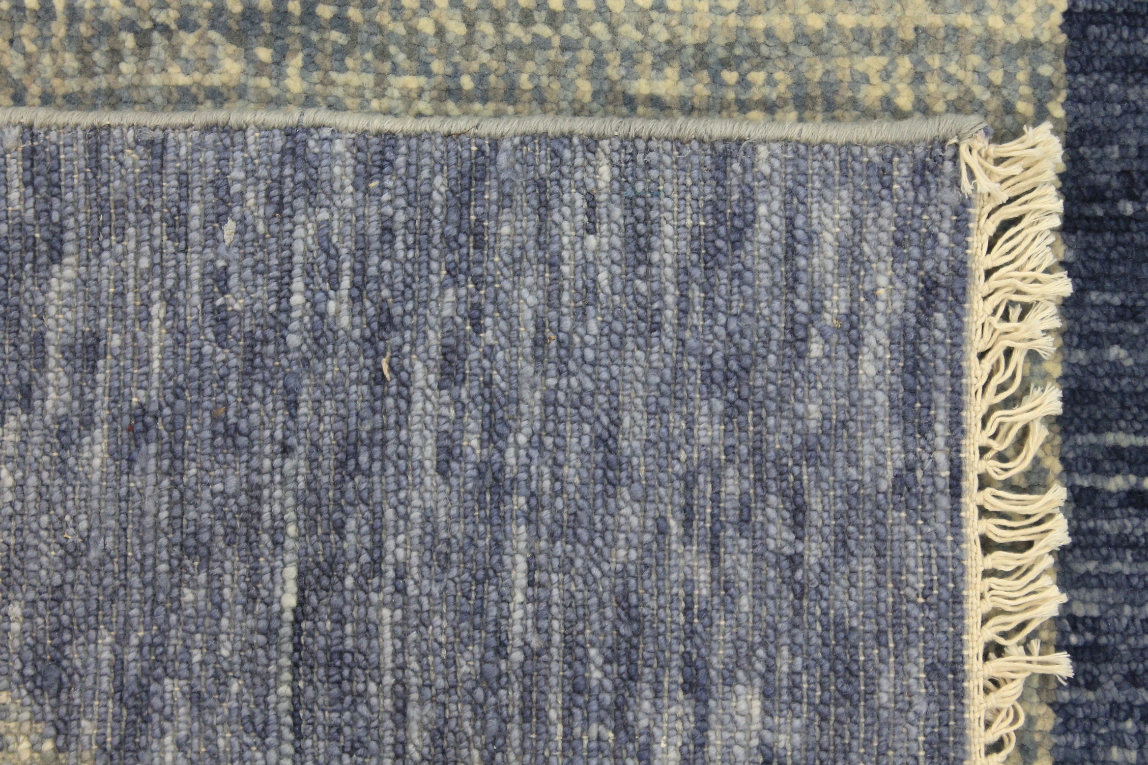 Contemporary Rugs & Transitional Rugs EDGE 027545 Medium Blue - Navy & Lt. Grey - Grey Hand Knotted Rug