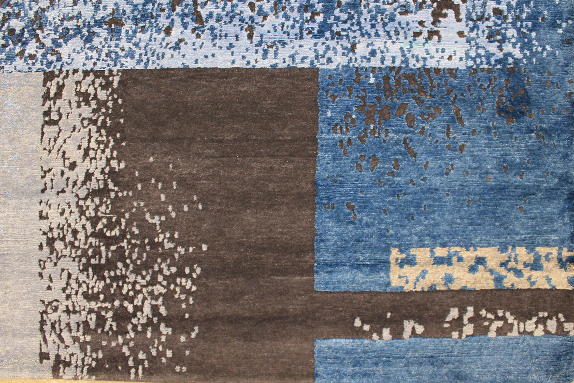 Contemporary Rugs & Transitional Rugs SPLASH 027478 Medium Blue - Navy & Lt. Blue - Blue Hand Knotted Rug