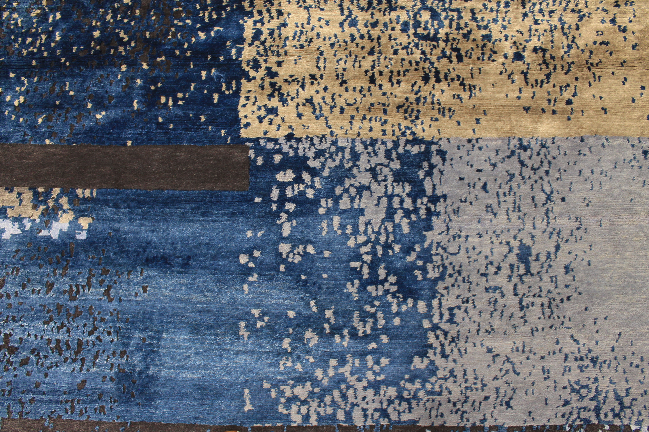 Contemporary Rugs & Transitional Rugs SPLASH 027478 Medium Blue - Navy & Lt. Blue - Blue Hand Knotted Rug