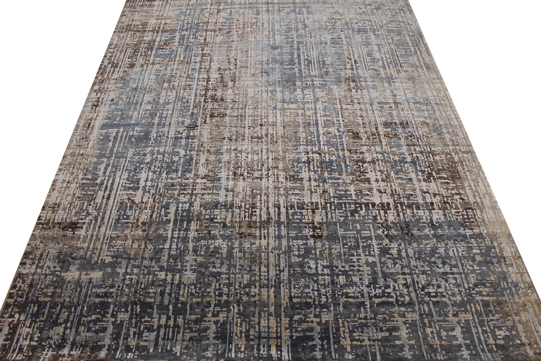 Contemporary Rugs & Transitional Rugs SPLASH 027473 Lt. Grey - Grey & Lt. Brown - Chocolate Hand Knotted Rug