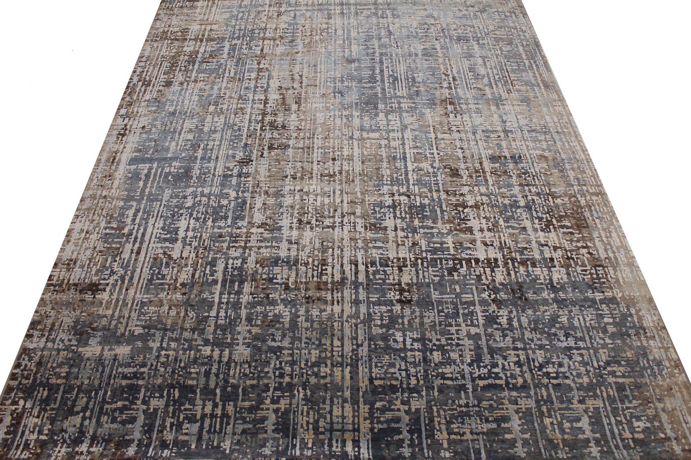 Contemporary & Transitional Rugs SPLASH 027473 Lt. Grey - Grey & Lt. Brown - Chocolate Hand Knotted Rug