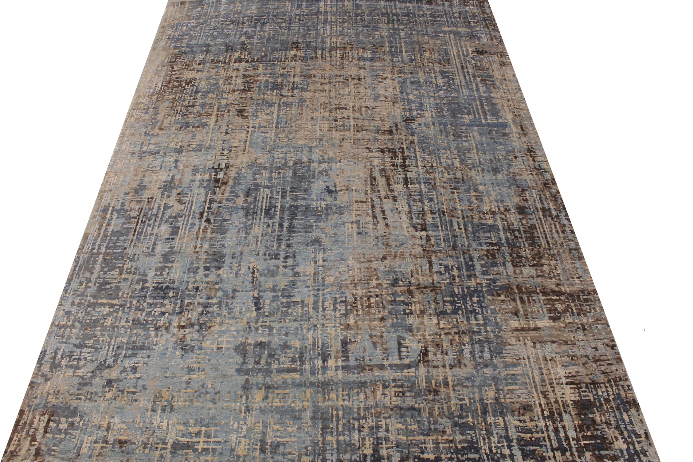 Contemporary Rugs & Transitional Rugs SPLASH 027473 Lt. Grey - Grey & Lt. Brown - Chocolate Hand Knotted Rug